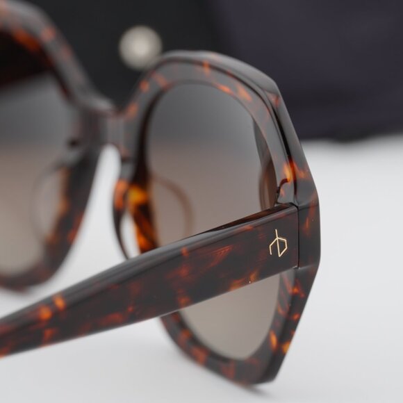 Rag & Bone RNB1078/S 0086 HA Geometric Sunglasses - Havana/Brown - Picture 7 of 9